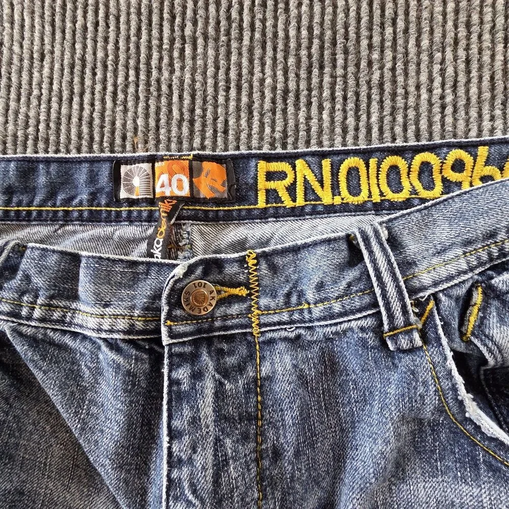 Y2K Vintage Akademiks Jeanius Mens Jean Shorts Size 40 Acid Wash